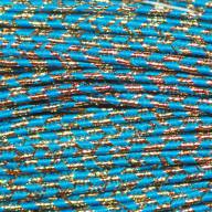 Сутаж с золотом, 2,5 мм - сутаж голубой с золотом