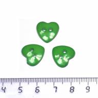 Пуговицы &quot;Сердце&quot; 5шт, 14 мм - пуговицы пластиковые сердце диаметр 14 мм зеленые