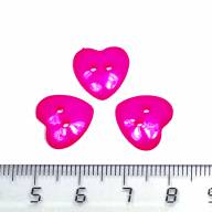 Пуговицы &quot;Сердце&quot; 5шт, 14 мм - пуговицы пластиковые сердце диаметр 14 мм малиновые