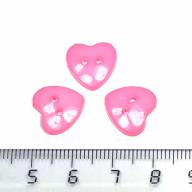 Пуговицы &quot;Сердце&quot; 5шт, 14 мм - пуговицы пластиковые сердце диаметр 14 мм розовые