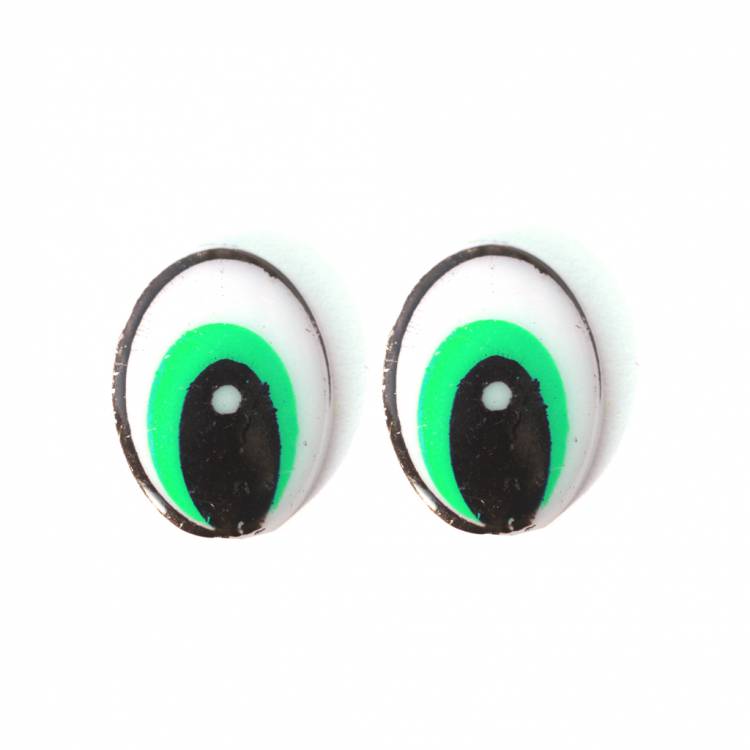 Глазки овальные цветные, 11*16 мм (5 пар)