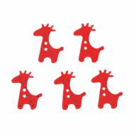 Пуговицы в ассортименте &quot;Жирафы&quot; (5 шт.) - Пуговицы деревянные "Жирафы" цвет красный