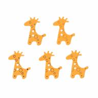 Пуговицы в ассортименте &quot;Жирафы&quot; (5 шт.) - Пуговицы деревянные "Жирафы" цвет оранжевый