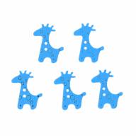 Пуговицы в ассортименте &quot;Жирафы&quot; (5 шт.) - Пуговицы деревянные "Жирафы" цвет синий