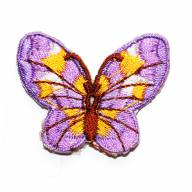 Термоаппликация &quot;Бабочка&quot;, 45 мм - термоаппликация  вышитая "бабочка", фиолетовая