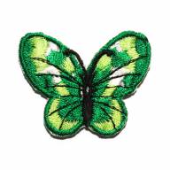 Термоаппликация &quot;Бабочка&quot;, 45 мм - термоаппликация  вышитая "бабочка", зеленая