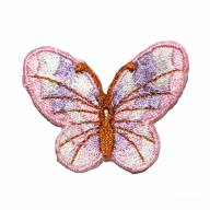 Термоаппликация &quot;Бабочка&quot;, 45 мм - термоаппликация  вышитая "бабочка", розовая