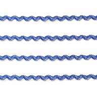Тесьма Вьюнчик металлизированная синяя с серебром, 4 мм - Тесьма "вьюнчик" металлизированная синяя с серебром, ширина 4 мм
