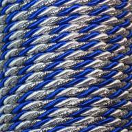 Шнур крученый бело-серебряный, 5 мм - крученый шнур бело сине серебряный