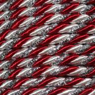 Шнур крученый бело-серебряный, 5 мм - крученый шнур бело красно серебряный