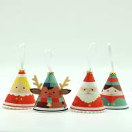 Фетр с рисунком Рождественские фигурки - колокольчики - Готовые рождественские игрушки-колокольчики из 3 мм плотного европейского фетра