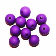Бусины  неончики &quot;шарик&quot; (10 шт) - пластиковые бусины фиолетовые