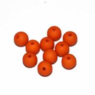 Бусины  неончики &quot;шарик&quot; (10 шт) - пластиковые бусины оранжевые