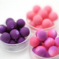 Бусины &quot;Радужные неончики&quot;, розово-фиолетовые (30 шт) - Фиолетовые бусины - 10 штук в наборе