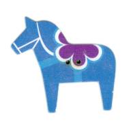 Пуговица &quot;Новогодняя лошадка&quot; - Пуговица Новогодняя лошадка - синяя