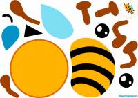Корейский фетр с рисунком "Конструктор-23 - Пчела"