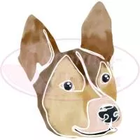Шаблон для броши, жесткий фетр 1.2 мм, рис. 233 (Басенджи)