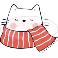 Шаблон для броши, жесткий фетр 1.2 мм, рис. 404 (Новый год - котенок)