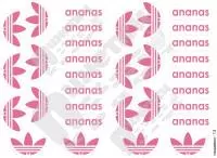 "ananas розовый - Нашивки 13. " Печать на белом фетре 1,2 мм