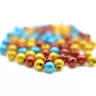 Бусины 3D-Шар, 8 мм, бирюза, желтый, красный (70-80 шт) - Бусины 3D-Шар, 8 мм, бирюза, желтый, красный (70-80 шт, 20 гр.)