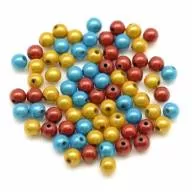 Бусины 3D-Шар, 8 мм, бирюза, желтый, красный (70-80 шт) - Бусины 3D-Шар, 8 мм, бирюза, желтый, красный (70-80 шт, 20 гр.)