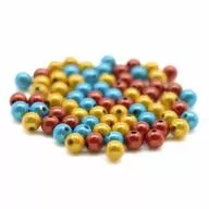 Бусины 3D-Шар, 8 мм, бирюза, желтый, красный (70-80 шт) - Бусины 3D-Шар, 8 мм, бирюза, желтый, красный (70-80 шт, 20 гр.)