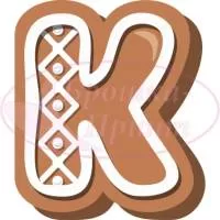 Шаблон для броши, жесткий фетр 1.2 мм, рис. 328 (Буквы-Пряники-К)