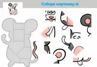 Корейский фетр с рисунком "Собери картинку - 16 - Крыска"