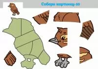 Корейский фетр с рисунком "Собери картинку - 30 - Воробей"