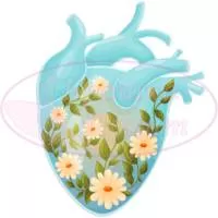 Шаблон для броши, жесткий фетр 1.2 мм, рис. 192 (Цветы в сердце)