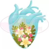 Шаблон для броши, жесткий фетр 1.2 мм, рис. 193 (Цветы в сердце)