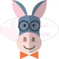Шаблон для броши, жесткий фетр 1.2 мм, рис. 443 (Джентельмены - Ослик)