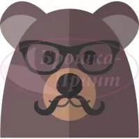 Шаблон для броши, жесткий фетр 1.2 мм, рис. 447 (Джентельмены - Медведь)