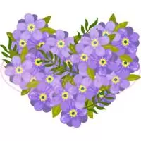 Шаблон для броши, жесткий фетр 1.2 мм, рис. 210 (Букет цветов в форме сердца)