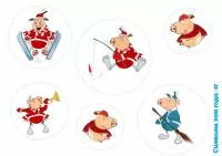 Печать "Игрушки на елку - символы 2019 - 17"