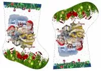 Печать на фетре и габардине "Новогодний носок - 8"