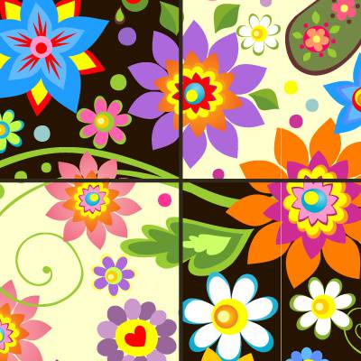 Печать "Фоны - ткань - 3-14 - Цветы и пейсли"