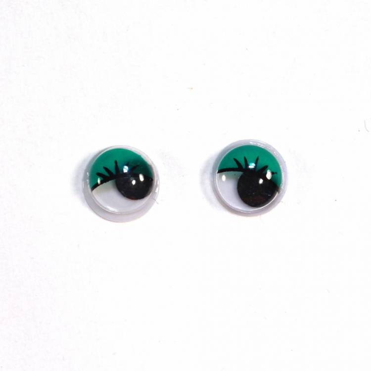 Глазки бегающие с ресницами, 7 мм(5 пар)