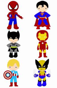 Фетр с рисунком "Мальчики в костюмах супер-героев"