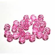 Бусины граненые прозрачные (50 шт) - бусины пластиковые прозрачные граненые розовые
