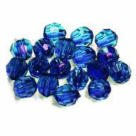 Бусины граненые прозрачные (50 шт) - бусины пластиковые прозрачные граненые синие