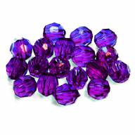 Бусины граненые прозрачные (50 шт) - бусины пластиковые прозрачные граненые фиолетовые