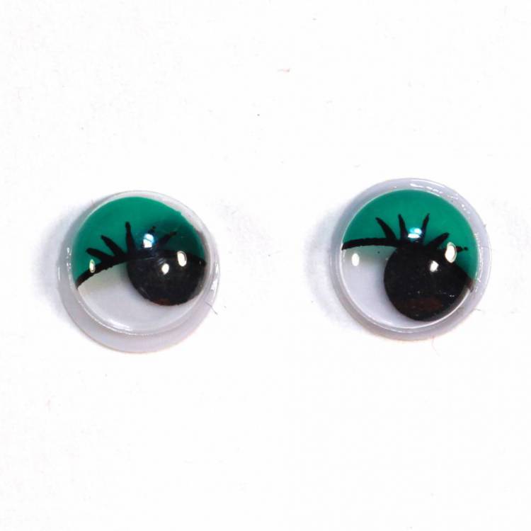 Глазки бегающие с ресницами 15 мм (5 пар)