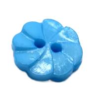 Пуговица пластиковая &quot;Цветок - веерок&quot; 13мм (1 шт.) - Пуговицы пластиковые "Цветок - веерок" 13мм (1 шт.) голубая