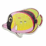 Пуговицы деревянные &quot;Рыбка тропическая&quot; (1 шт.) - Рыбка тропическая, пуговица из дерева, цвет желтый