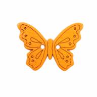 Пуговицы деревянные &quot;Бабочка ажурная&quot; (1 шт.) - Пуговицы деревянные Бабочки, цвет оранжевый