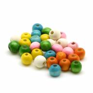 Бусиные деревянные &quot;Цветной шарик&quot;, 7 мм (30 шт) - Бусиные деревянные "Цветной шарик", 7 мм (30 шт)