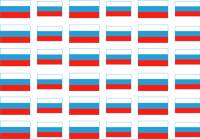 "Флаг России в прямоугольнике - Нашивки 16. " Печать на белом фетре 1,2 мм