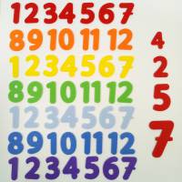 Набор вырубки из жесткого фетра "Цифры Радуга от 1 до 12", цвет оранжевый
