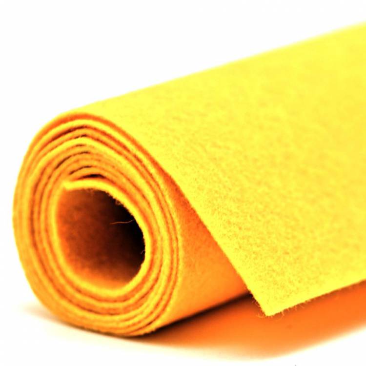 Фетр жесткий полиэстеровый 1,0 мм, желтый
